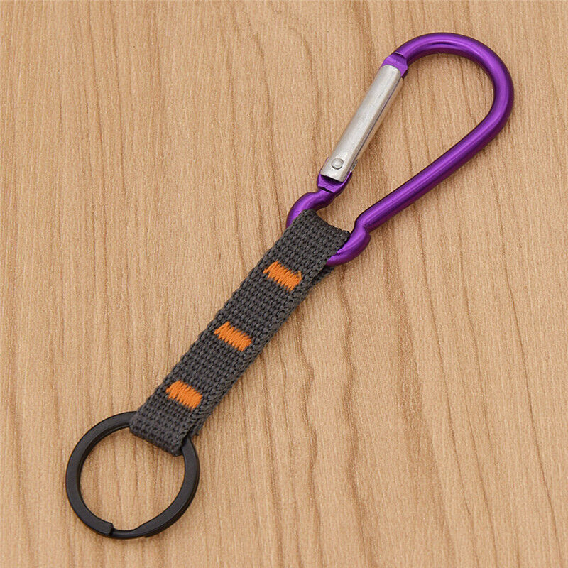 Carabiner Buckle Hook Strap keychain Ring for Camping Hiking Climbing Keyring