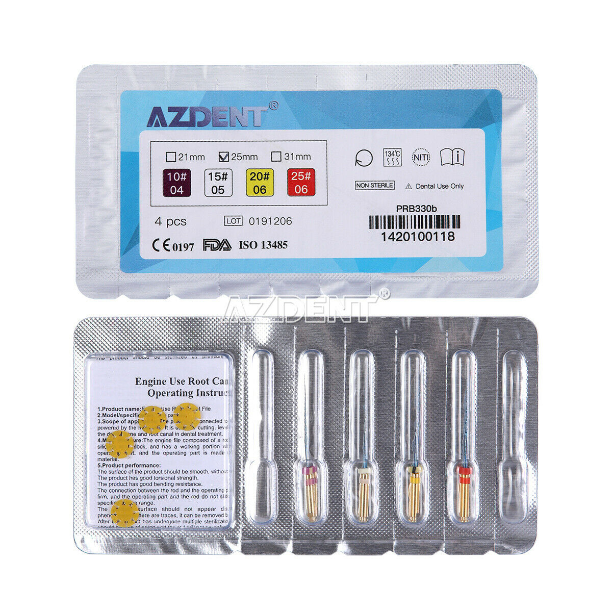 10 X Dental  Endo Engine NiTi Rotary Files Root Canal Preparations 25mm 10-25#