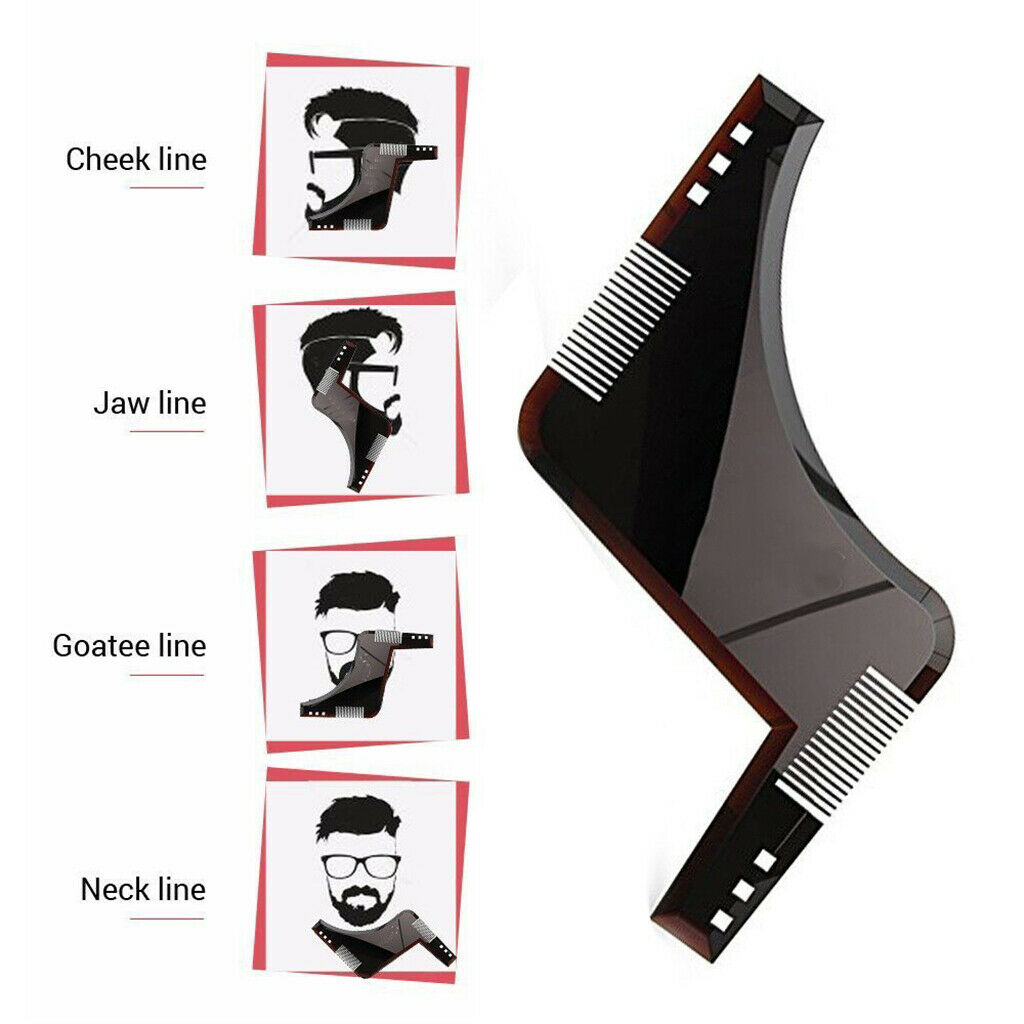 2 Pieces Double-sided Beard Shaping Tool Shaper Stencil Symmetry Trimming