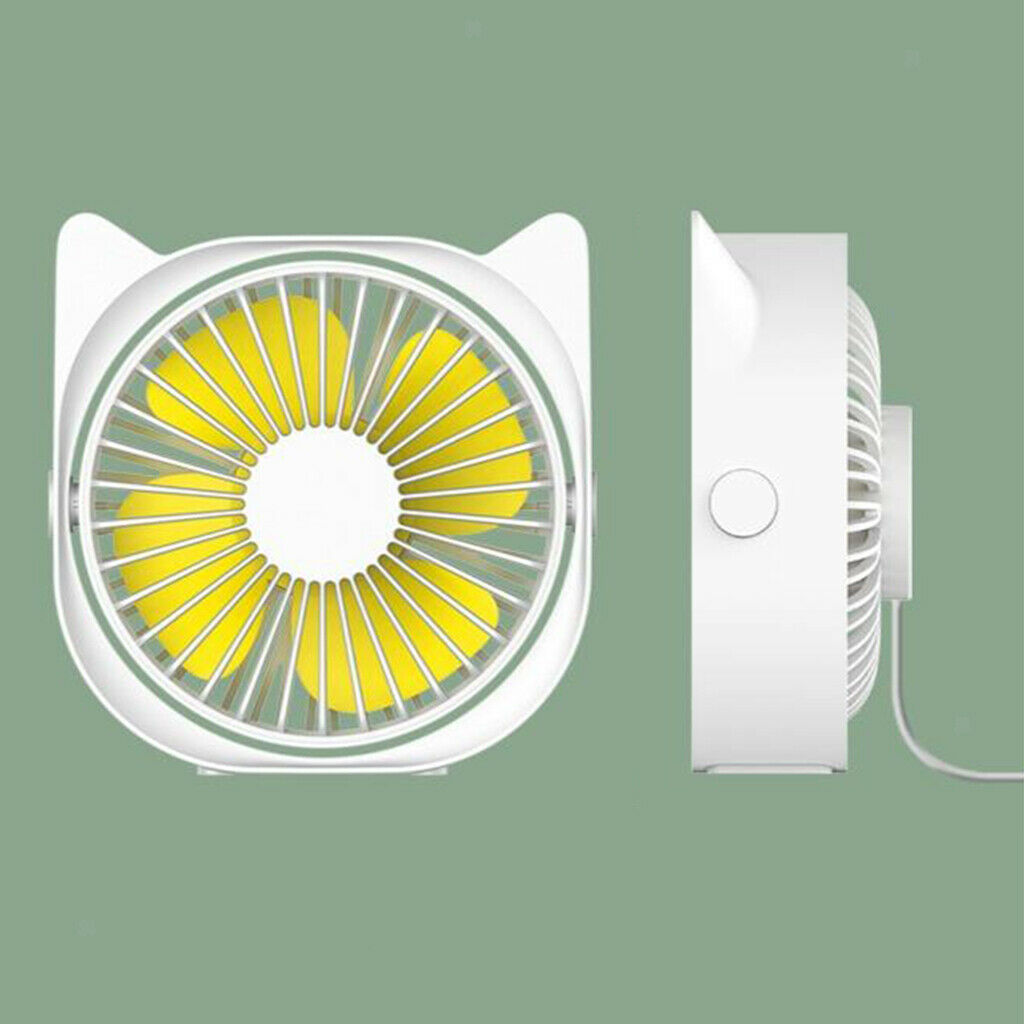 Mini Quiet USB Fan Desktop Portable 360 Degree Rotation Electric Fan White