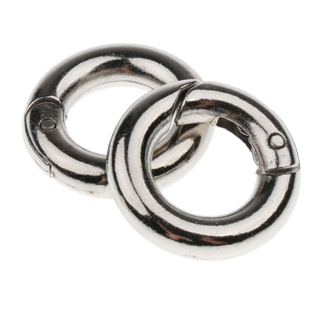 2X 5 lot Round Key Rings Push Gate Snap Open Hook Ring Connector Keychain 20mm