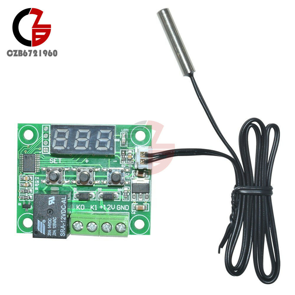 W1209 Blue Digital Thermostat Temperature Control Switch Sensor DC 24V -50-110°C
