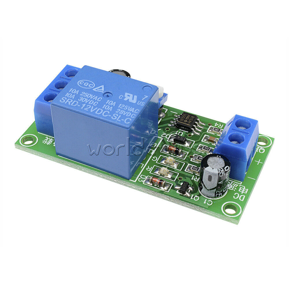 0-60 Second Delay Time Switch 1 Minute Adjustable DC12v NE555 Timer Relay Module