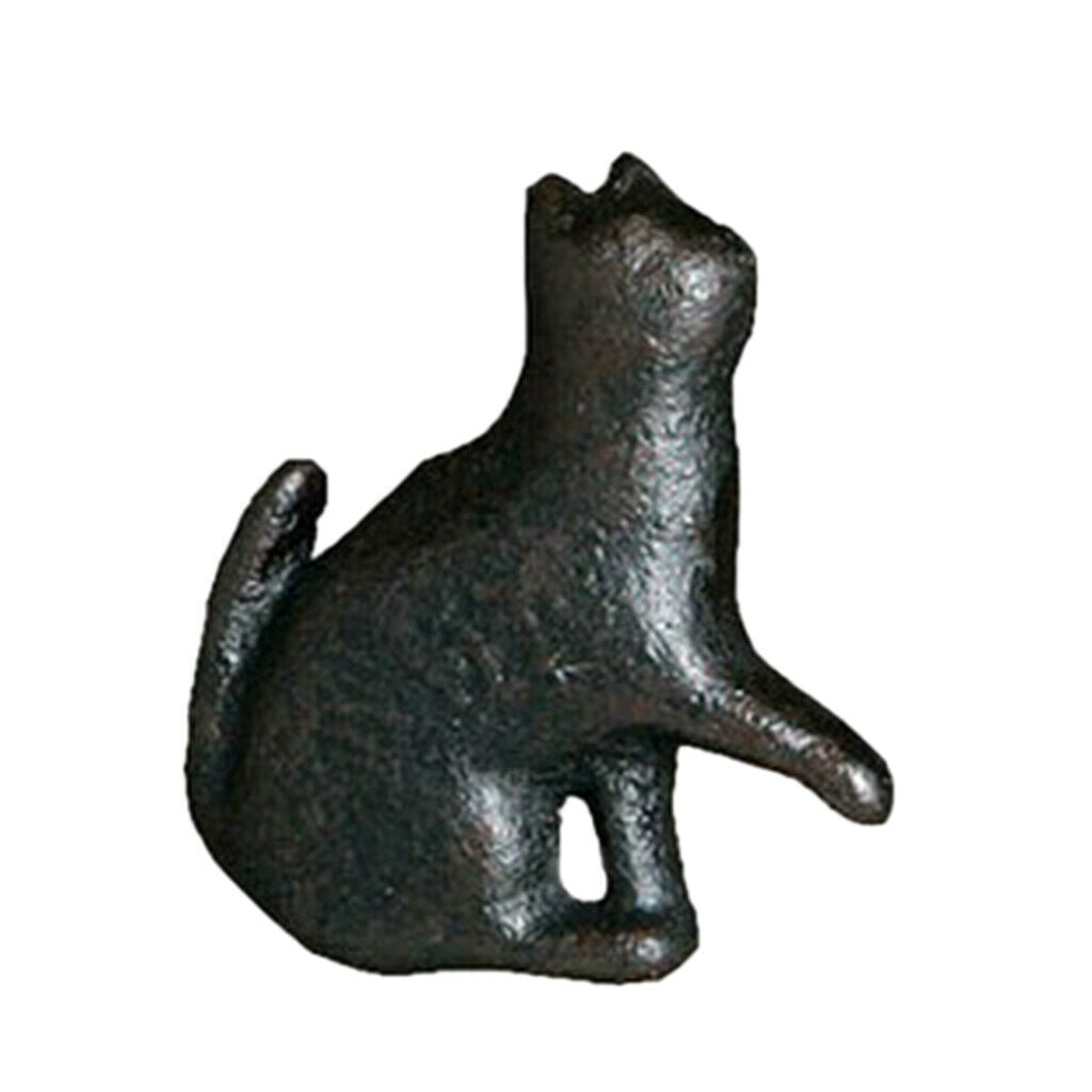 Cast Iron Cat Shaped Cabinet Furniture Door Knob Cupboard Wardrobe Pulls C