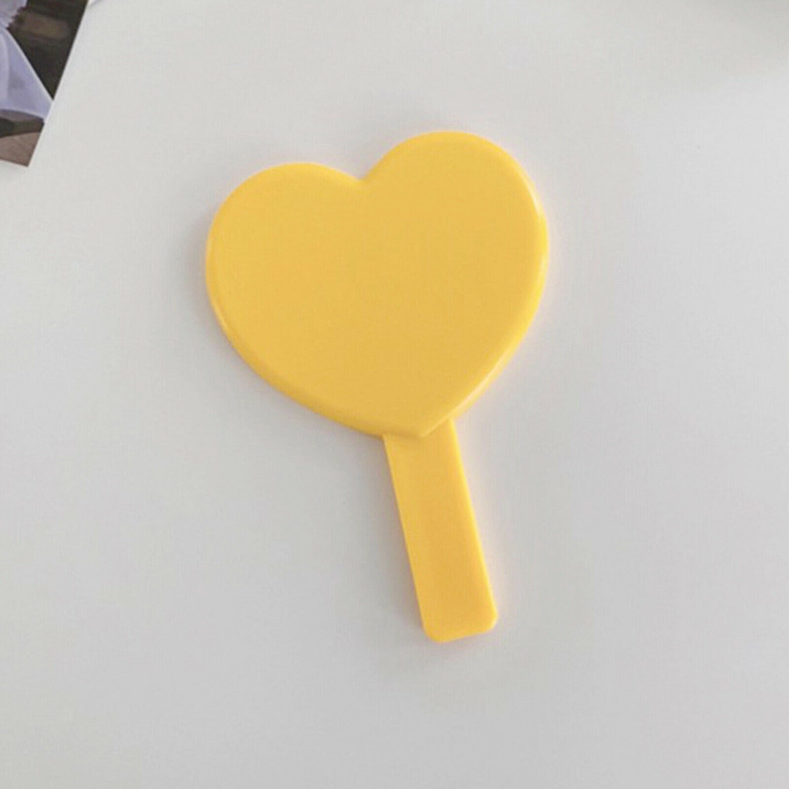 Cute Heart Shaped Mirror Beauty Single Side Look Adorable Design Yellow