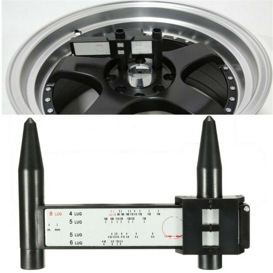 Precise Car Truck SUV Tire Bolts Rims Size Gauge PCD Ruler Measuring 4 5 6 8 Lug