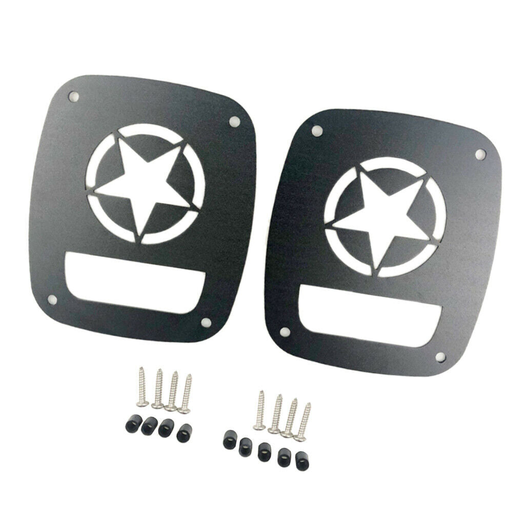 2 Pieces Tail Light Lamp Cover Protector Guard For Jeep Wrangler Black