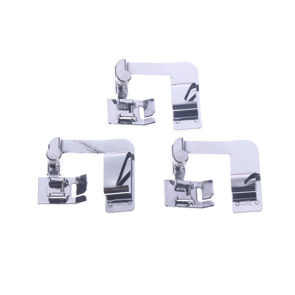 3Pcs/set Hemming Cloth Strip Presser Foot Sewing Machine Hemmer Rolled Hem SADD
