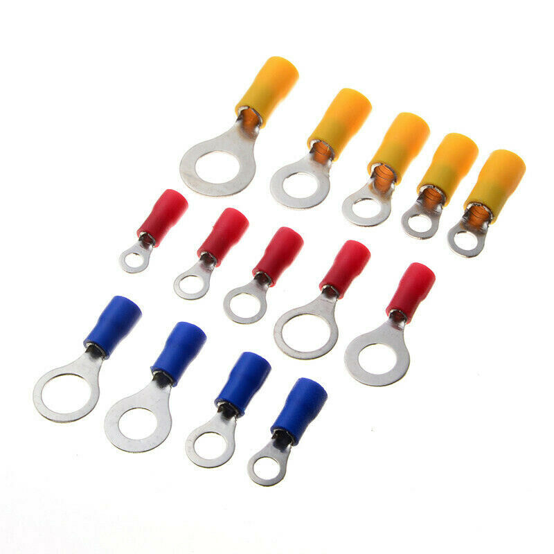 650x 13 Sizes Assorted Insulated Ring Crimp Terminal Electrical Wiring Connector