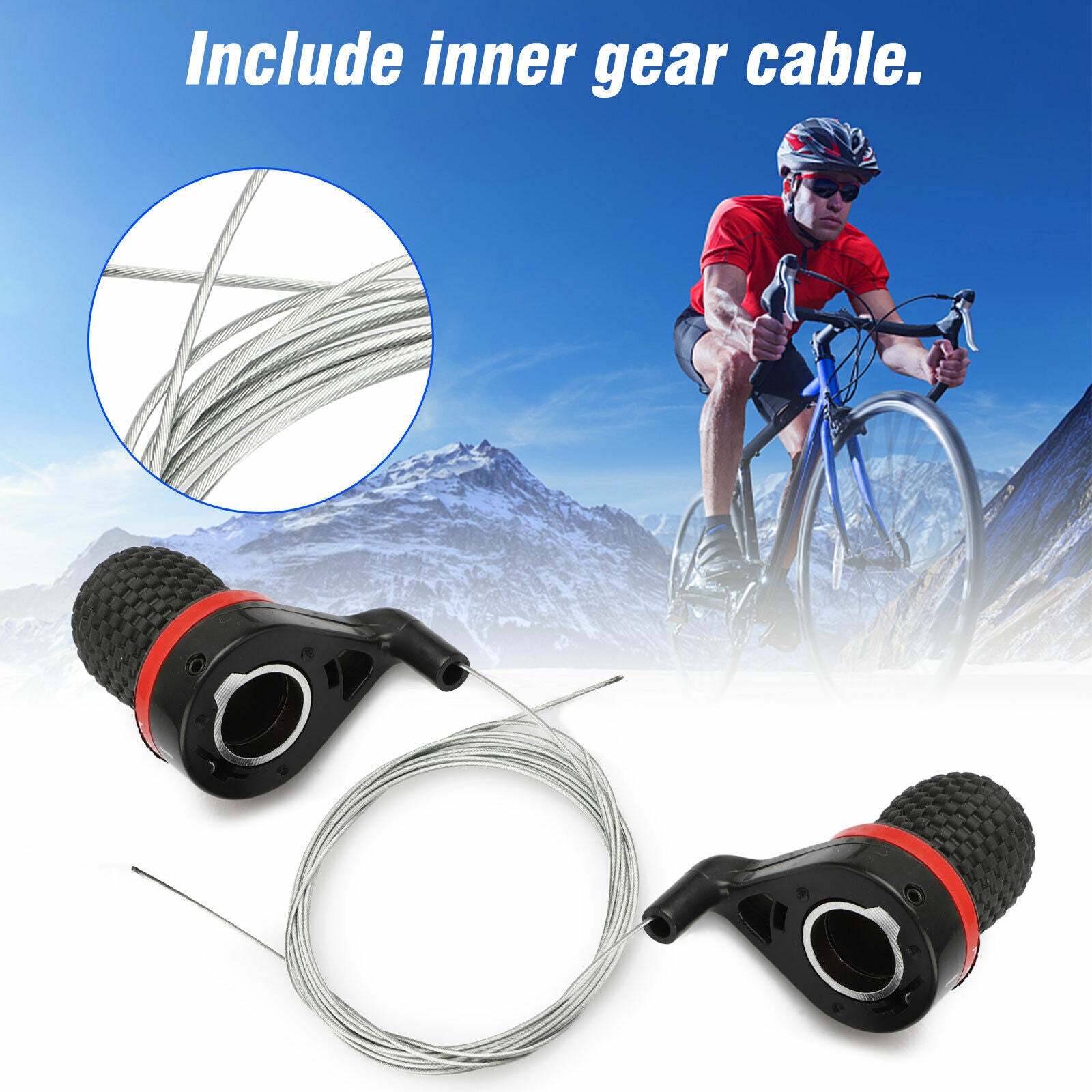 Bicycle Shift Levers Handle Bike Speed Handlebar Shifter  Twist Grip Gear Cycle