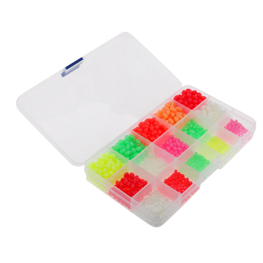 Oval Fishing Beads Assorted Hard Beads Luminous Rig Bead Multi-color