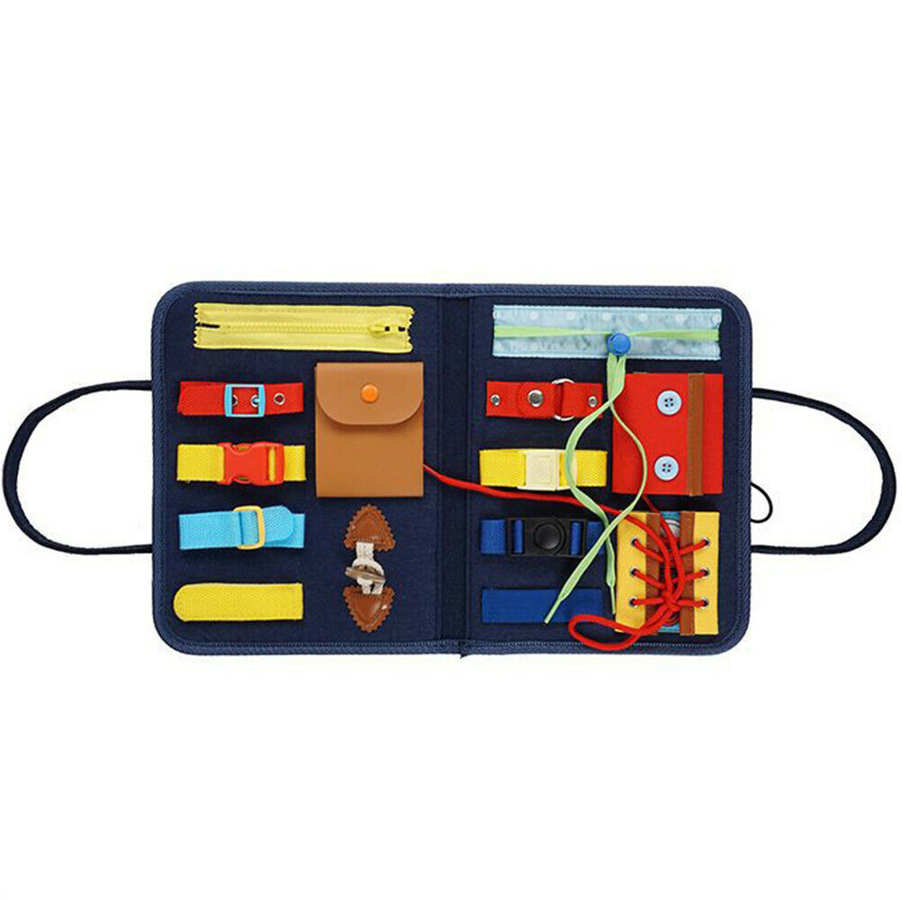 Baby Kids Basic Skills Activity Board Educational Toys Learn To Dress Busy Board