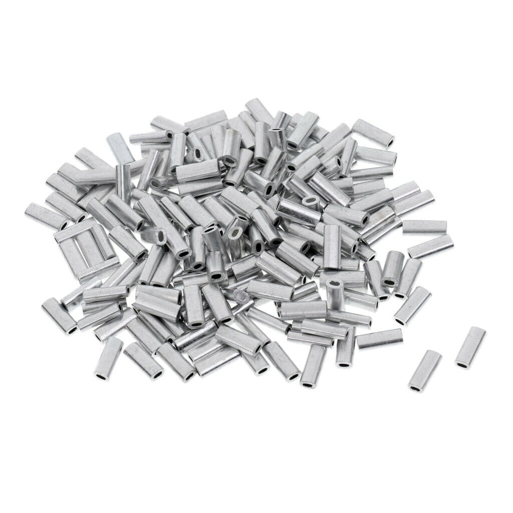 1000pcs Aluminum Alloy Fishing Line Crimp Wire Leader Sleeve Connector 1.0mm