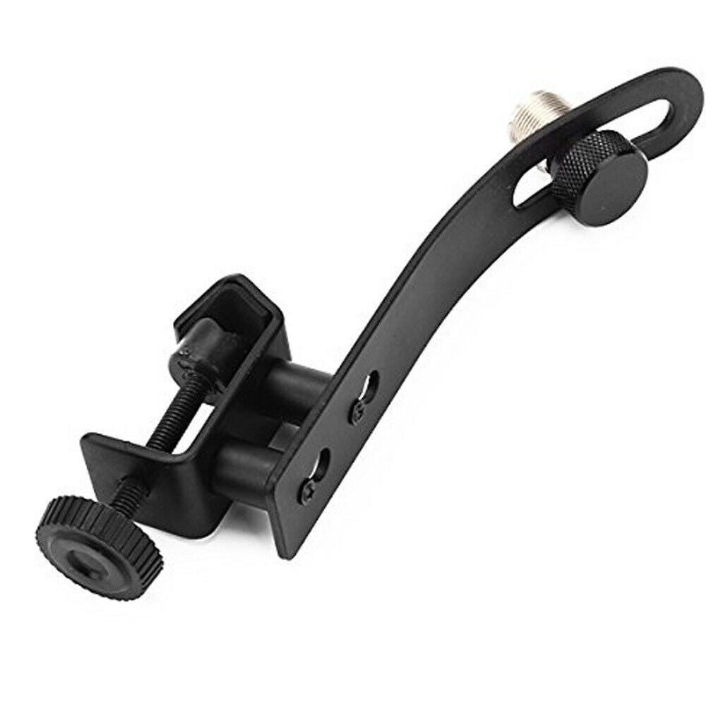 1pc Black Drum Mic Microphone Clip Clamp Shockproof Clip Holder Stand