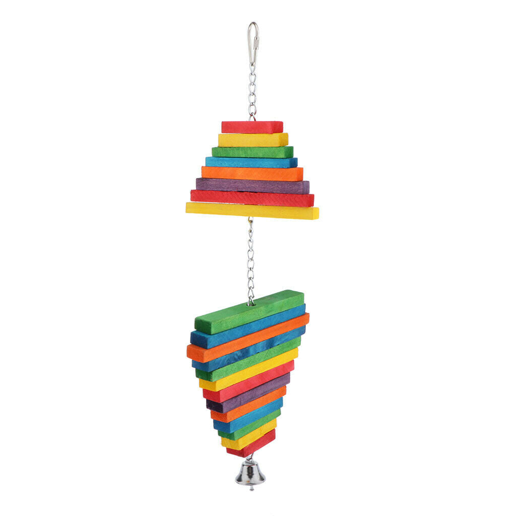 Birds Wooden Blocks Chew Hanging Toys For Small to Large Birds Parrots