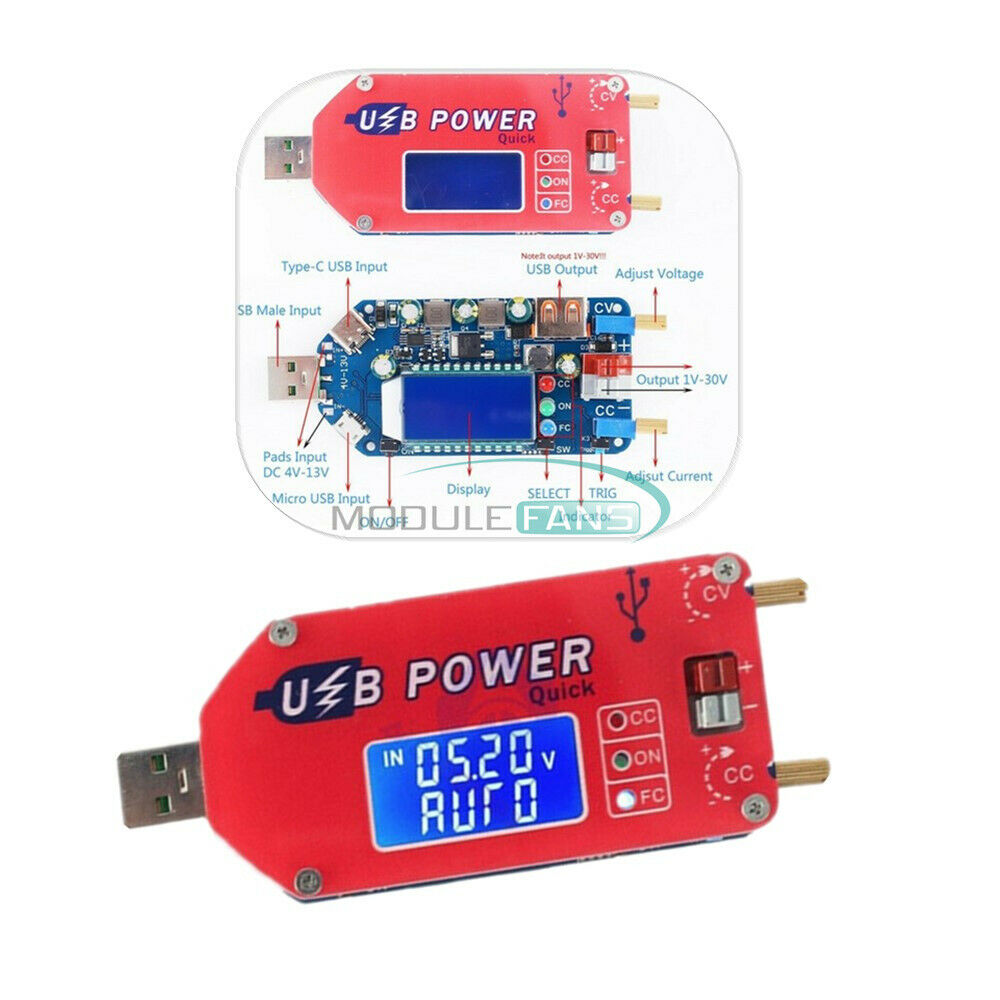 15W USB Step UP Down Power Supply Module Boost Converter LCD Display Adjustable