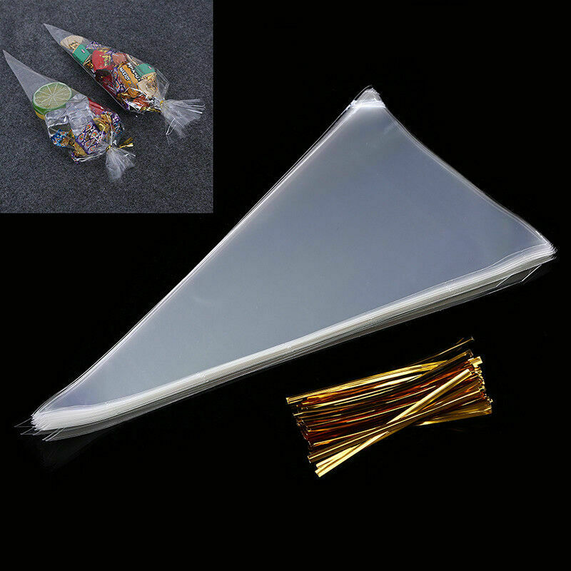 100Pcs Clear Sweet Bags Chocolate Popcorn Candy Storage Bags Gift New Year Party