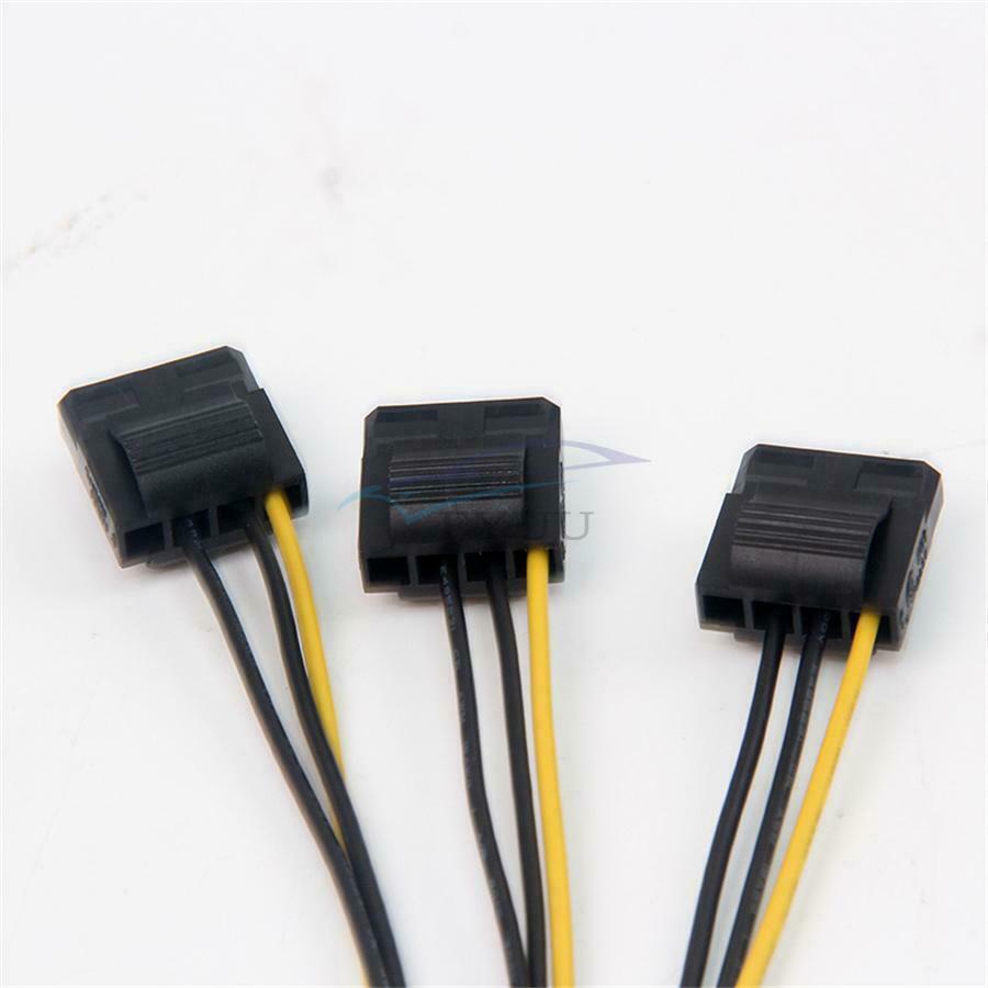 2 Pieces 20cm PCIe 6Pin Female To 3 Molex IDE 4Pin Power Graphic Card Cables