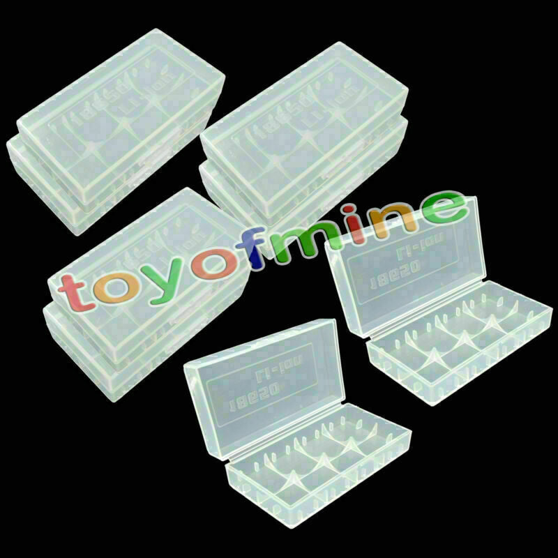 8 x  /16340/CR123A Transparent White Battery Case Holder Storage Box