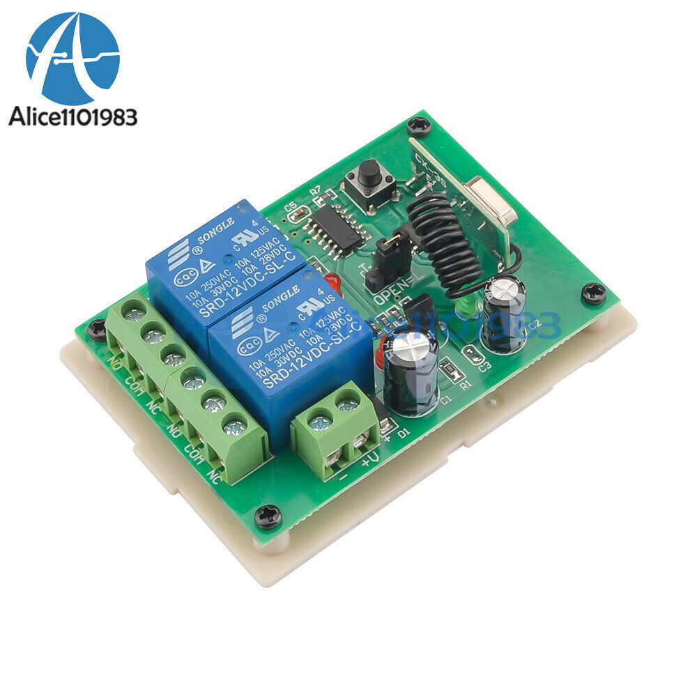 315MHz DC 12V 2 CH Wireless RF Remote Control Switch Light Receiver Transceiver