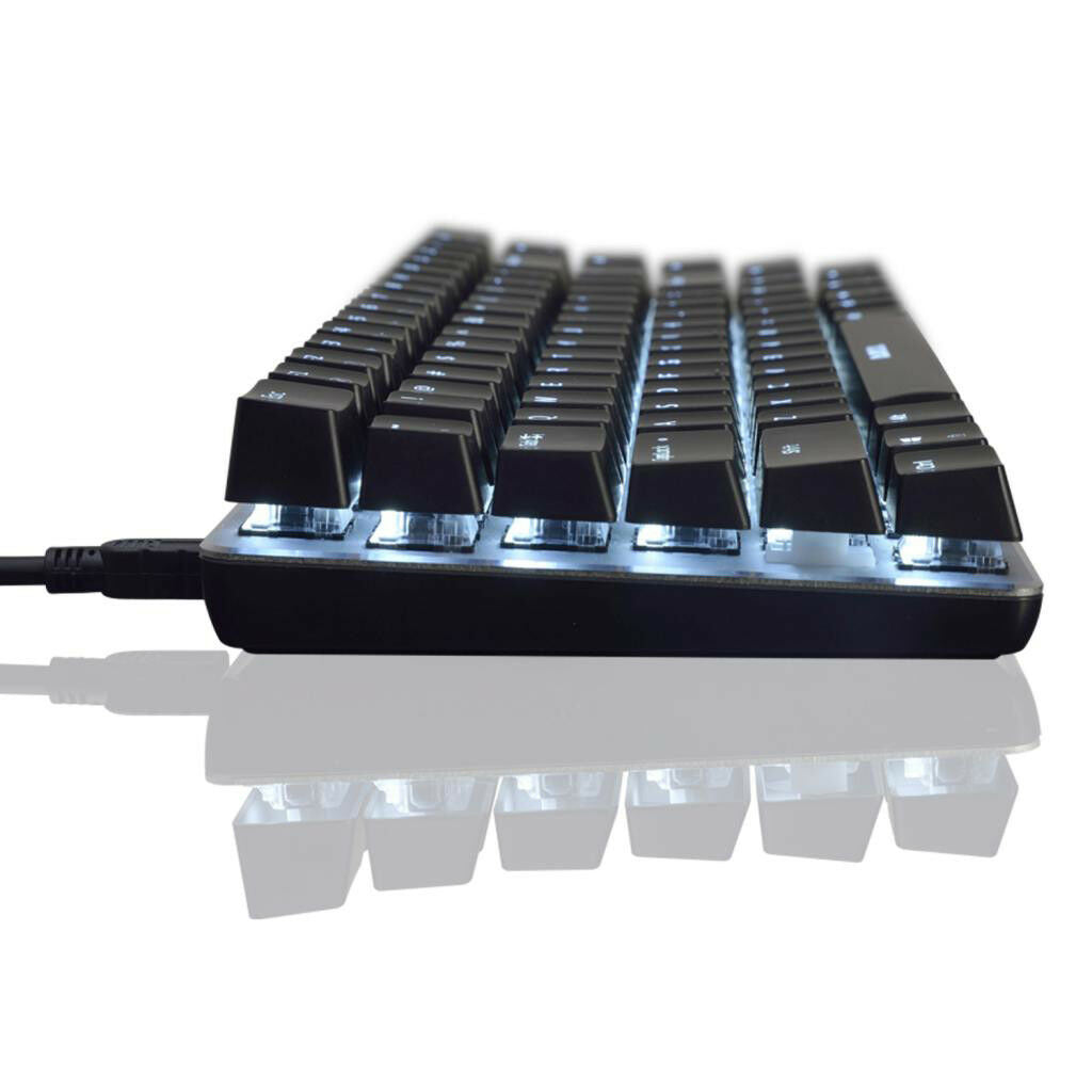 82-Keys Pro Backlit USB Wired Gaming Mechanical Keyboard for Computer Black
