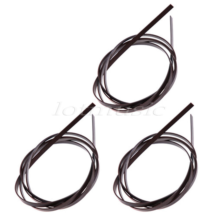 3 Pcs Coffee Color ABS Acoustic Guitar Bindings Purfling Strips 1650 x 6 x 1.5mm