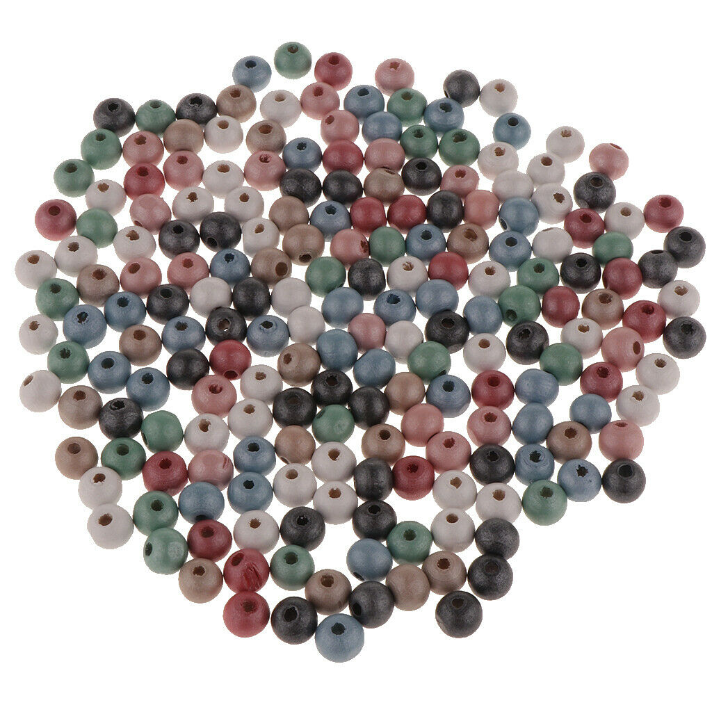 500x Bulk Wooden Craft Beads Pony Beads Gifts Loose Spacer Beads Jewelry DIY