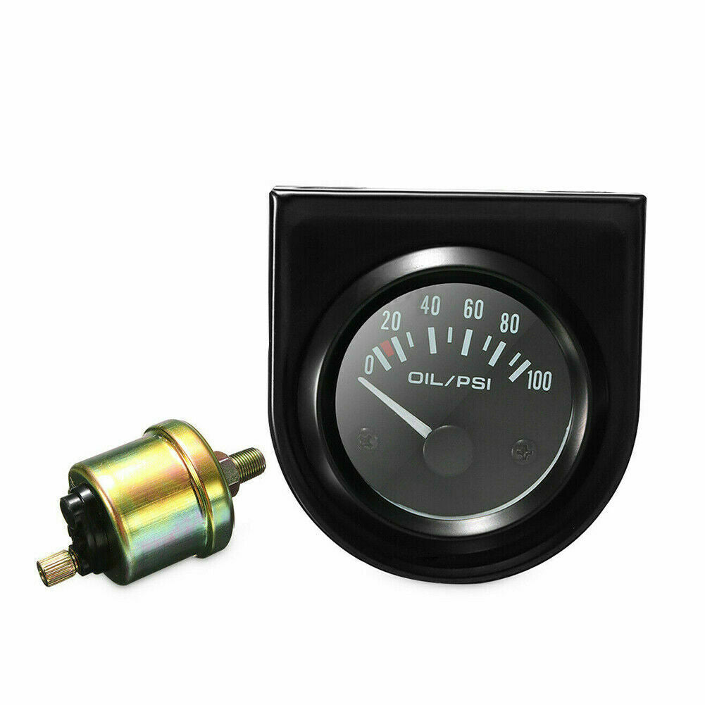 2'' 52mm LED Pointer 0~100 PSI Oil Pressure Gauge Fuel Press Meter with Sensor