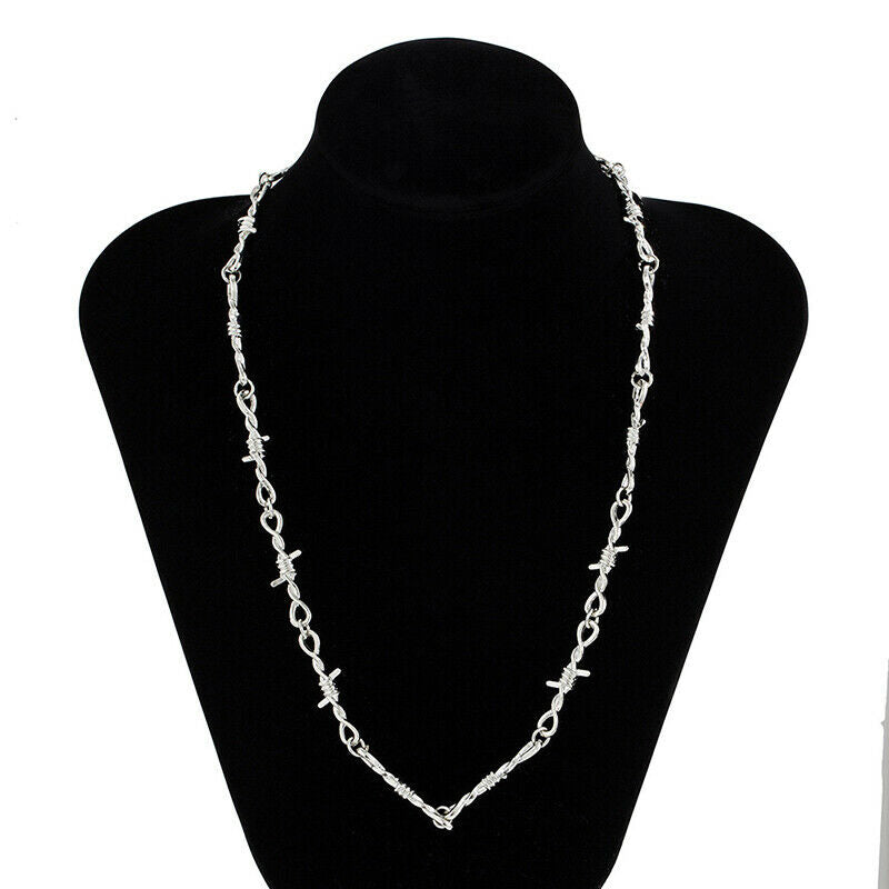 Punk Wire Brambles Necklace Hip-hop Hollow Out Chain Choker Necklace Jewe.l8