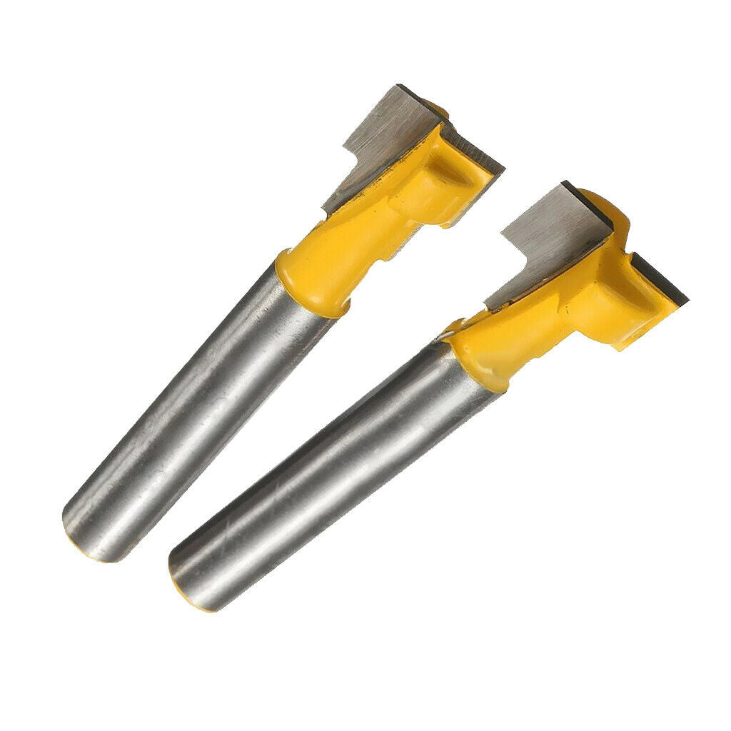 2Pcs 1/4" Shank Keyhole T-Slot Woodworking Cutter Router Bit 3/8" & 1/2