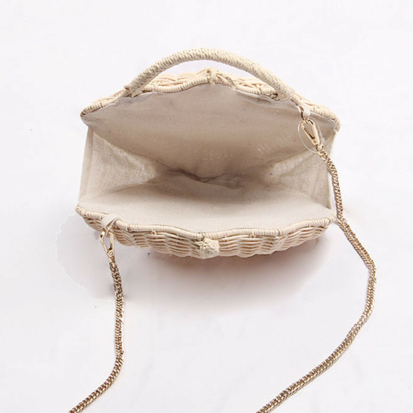 Shell-shaped Small Messenger Bag Summer Rattan Handbag Handwoven Woven Totes