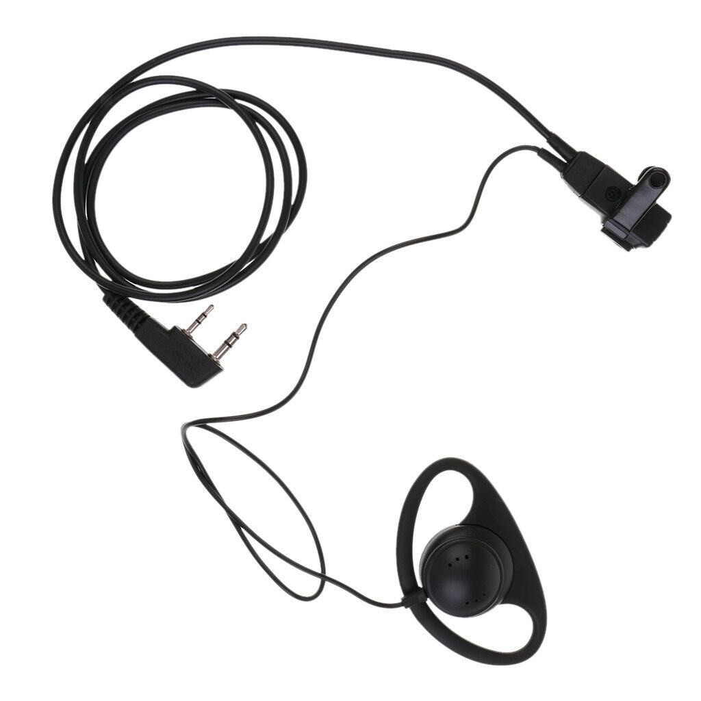 Intercom Earpiece 2-Pins Connector for KENWOOD Baofeng Two-Way Radio-2 Piece