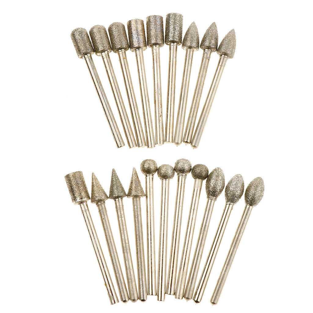 20 Pieces/set Diamond Grinding Head Drill Bits Rotary Tool