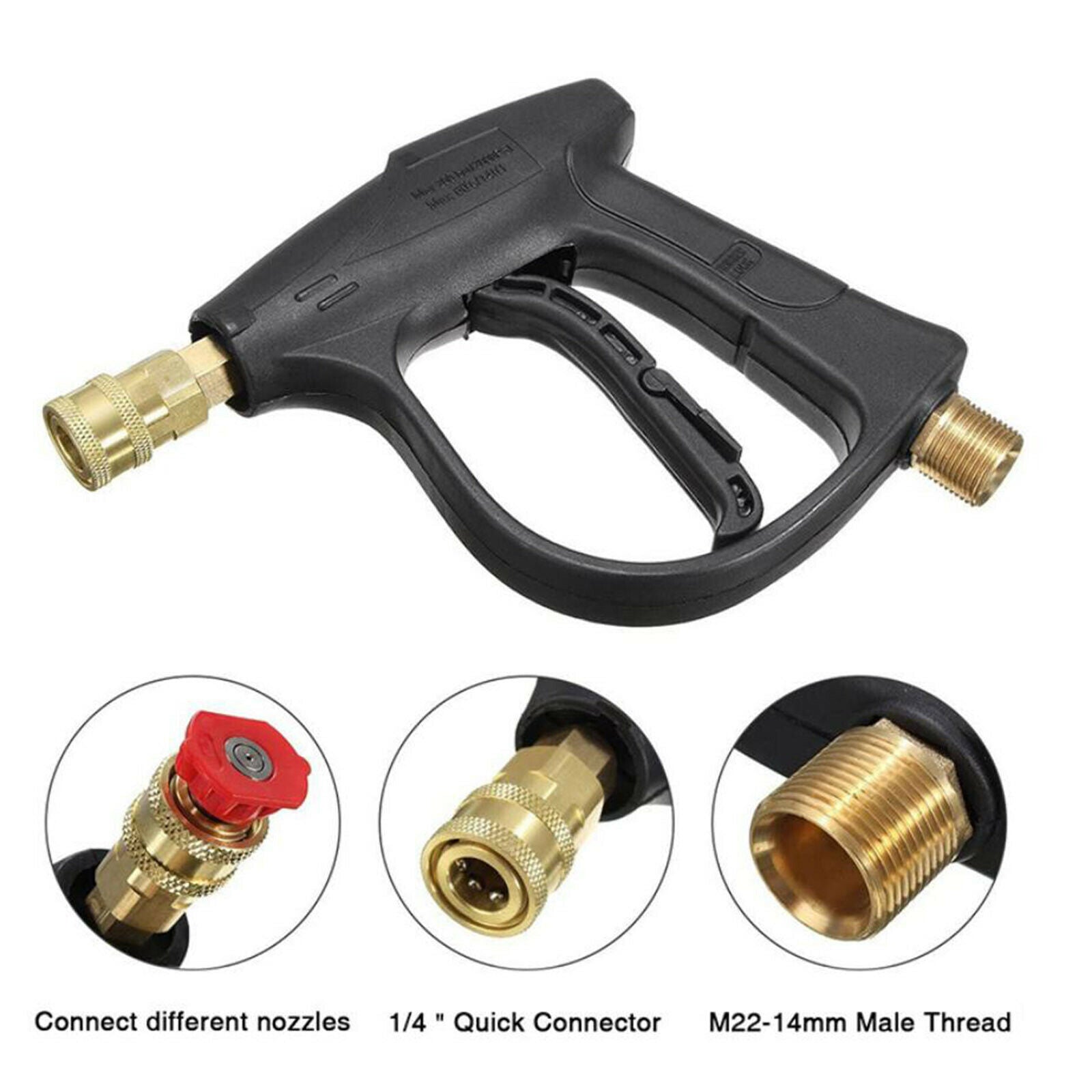 High Pressure Washer Gun 3000 PSI with 5 Nozzle Car Wash Durable Kit Fittings