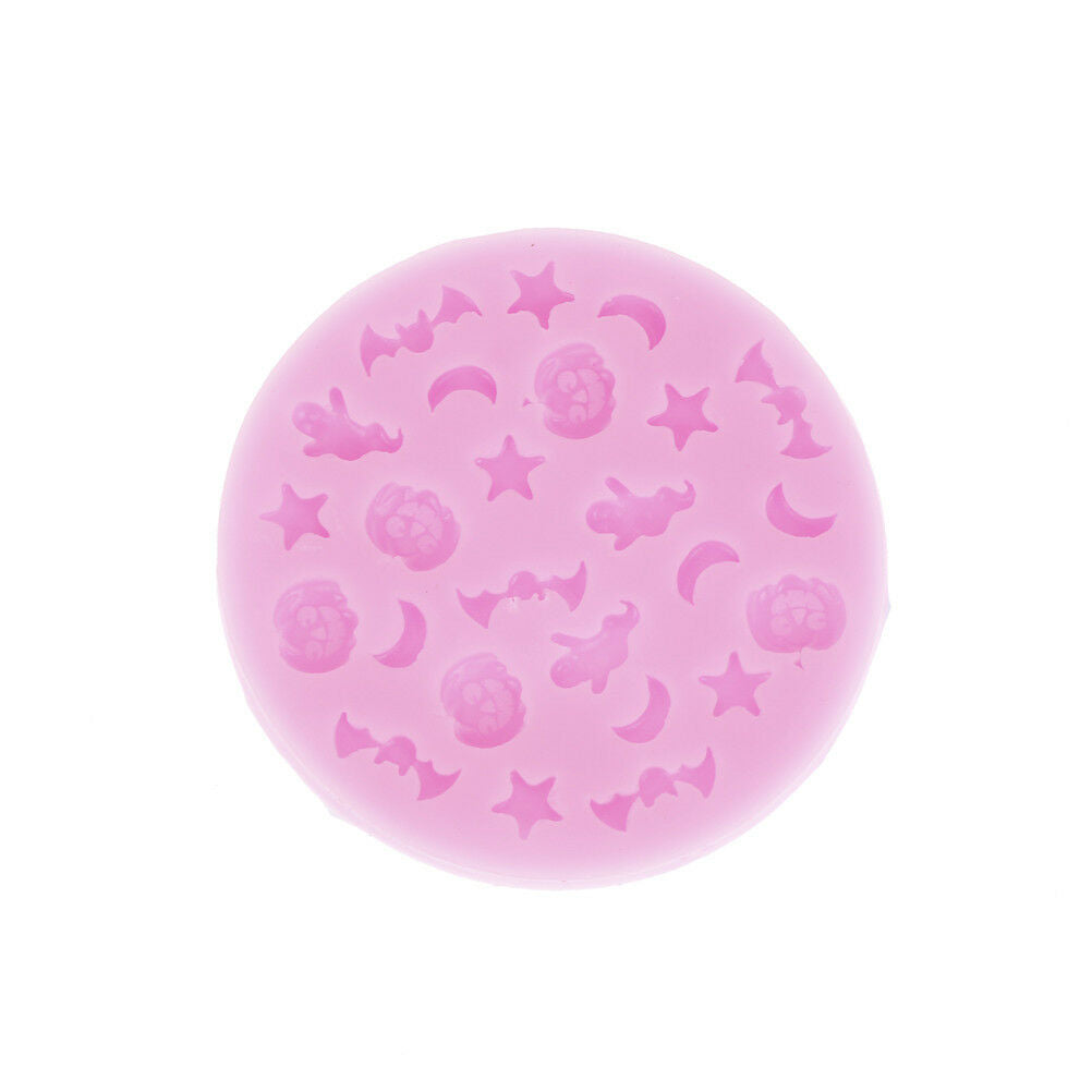 halloween pumpkin bat moon star polymer clay mold fondant mold flexible d.l8