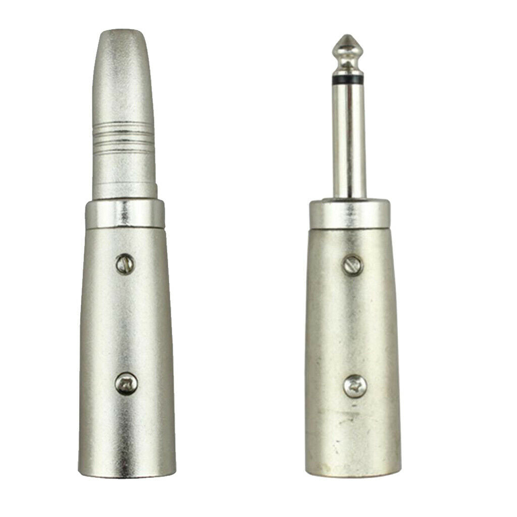 Lovoski XLR 3 Pin Male To 6.35mm Mono Male   Connector Adapter