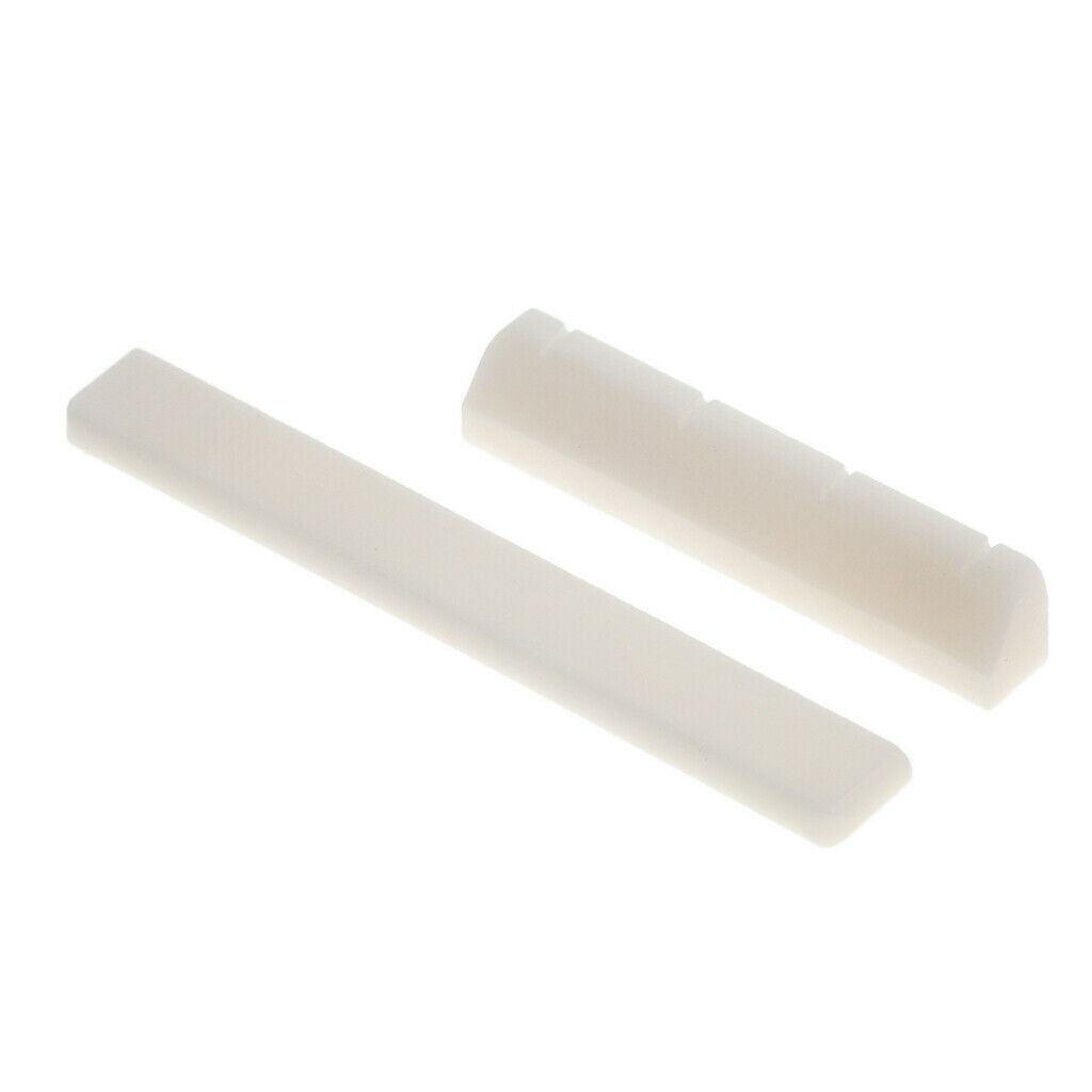 4pcs Blank Bone Guitar Bridge Saddle Nut Nut Replacement for Folk And