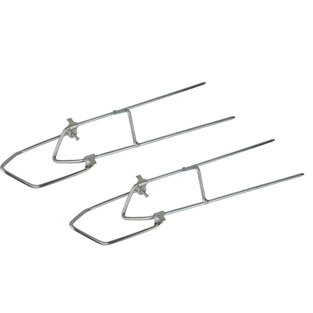 2x Folding Metal Fishing Rod Pole Stand Bracket Holder Rest Rack Adjustable