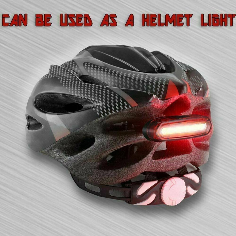 USB Rechargeable Bicycle Tail Light LED Rear Helmet Bike Cycling Safe Flashlight