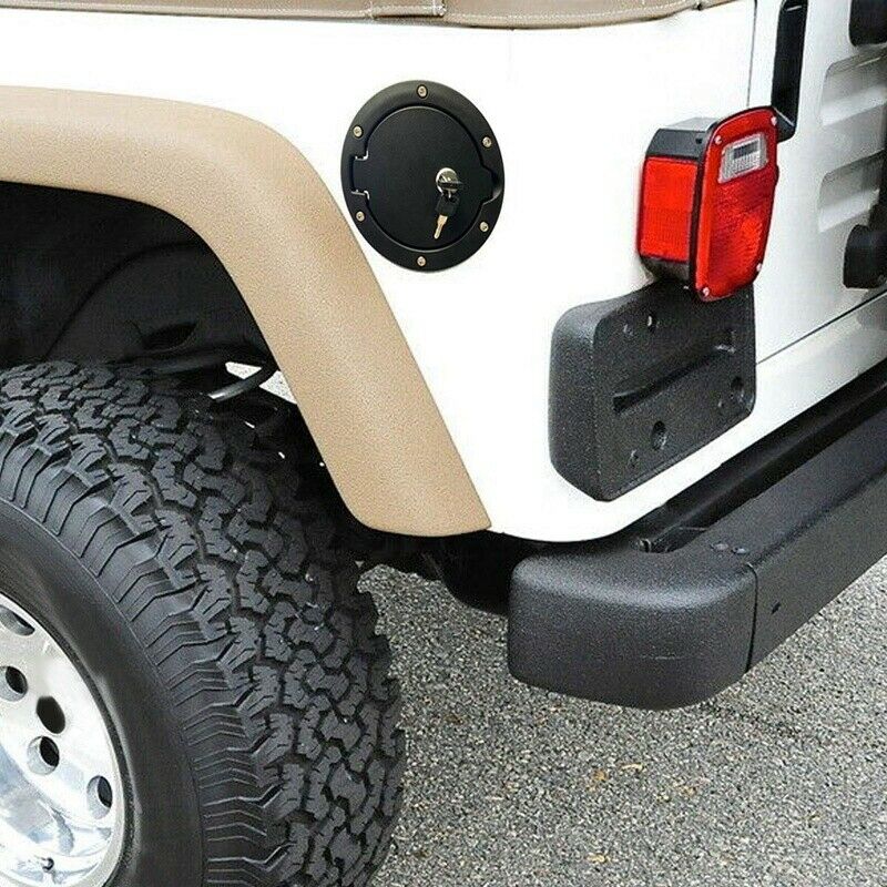 For  Wrangler JK 07-18 Car Gas Gasoline Tank Cap Cover with Lock Aluminum LockO7