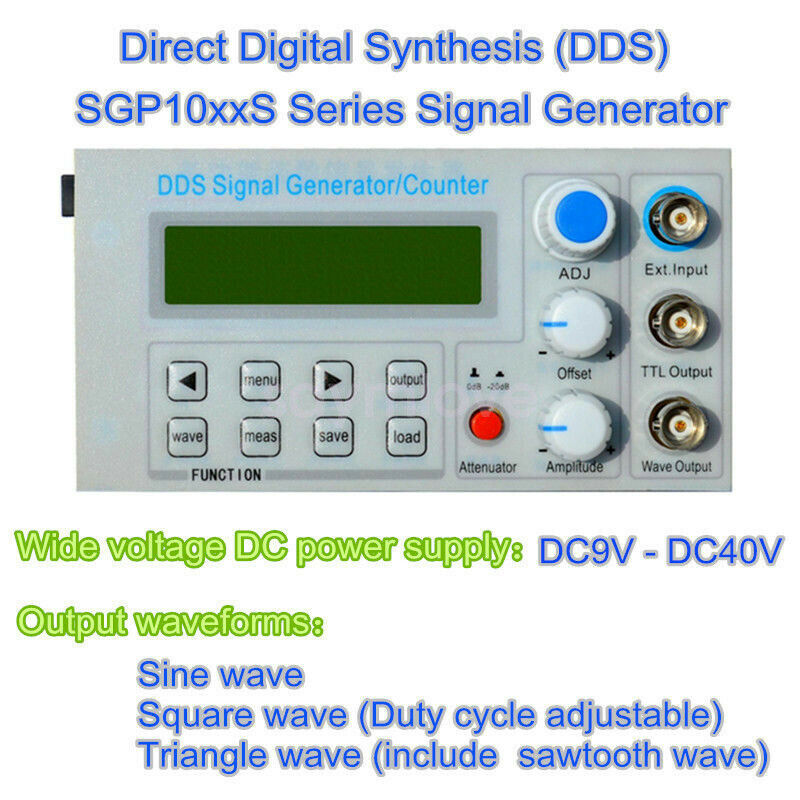 10MHz DDS Function Signal Generator Frequency Counter Square Wave Sweep BNC TTL