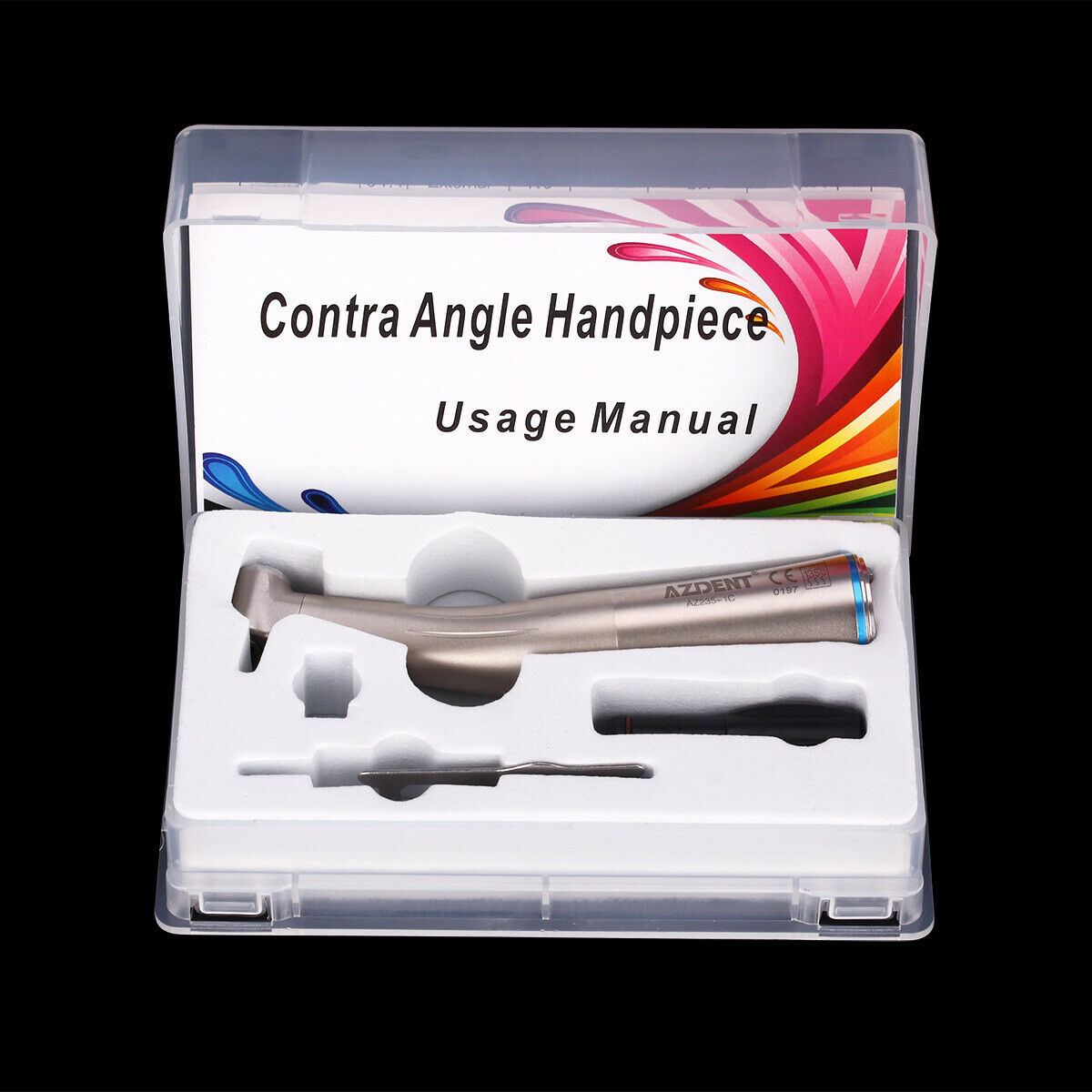 3X AZDENT 1:1 LED Fiber Optic Dental Internal Water Spray Contra Angle Handpiece