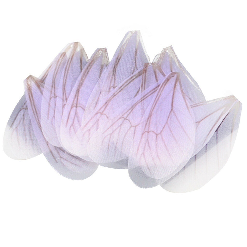 10pcs Dragonfly Wing Earrings Pendants for DIY Charm Jewelry Findings Purple