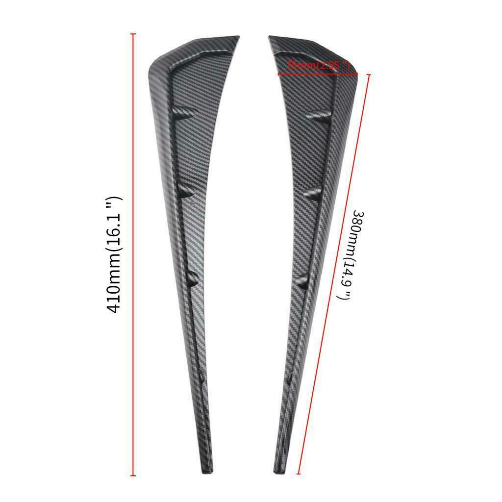 1 Pair Black Carbon Front  Side