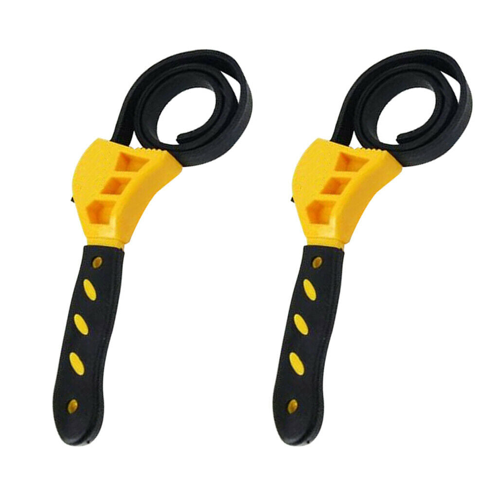 2x Large Car Oil Filter Removal Tool Strap Wrench Spanner DIY Jars Bottles