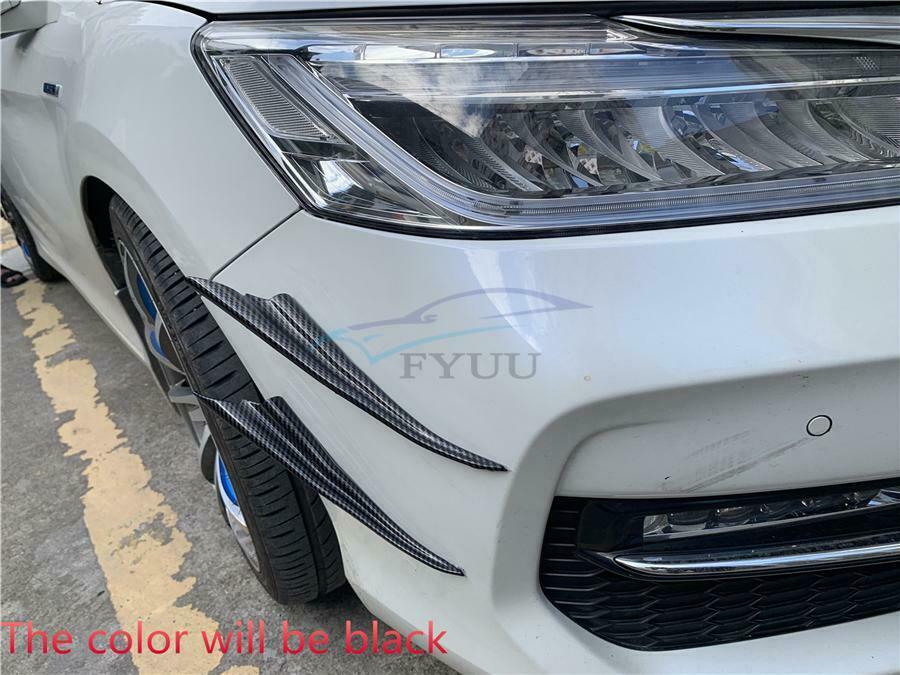 4Pieces ABS Matt Black Car Front Bumper Fin Spoiler Wing Lip Separator Universal