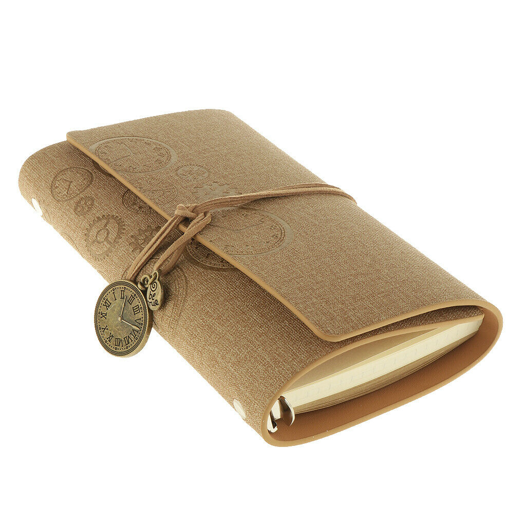 A6 Loose-Leaf Retro Strap Hand Book String Blank Notebook  Khaki