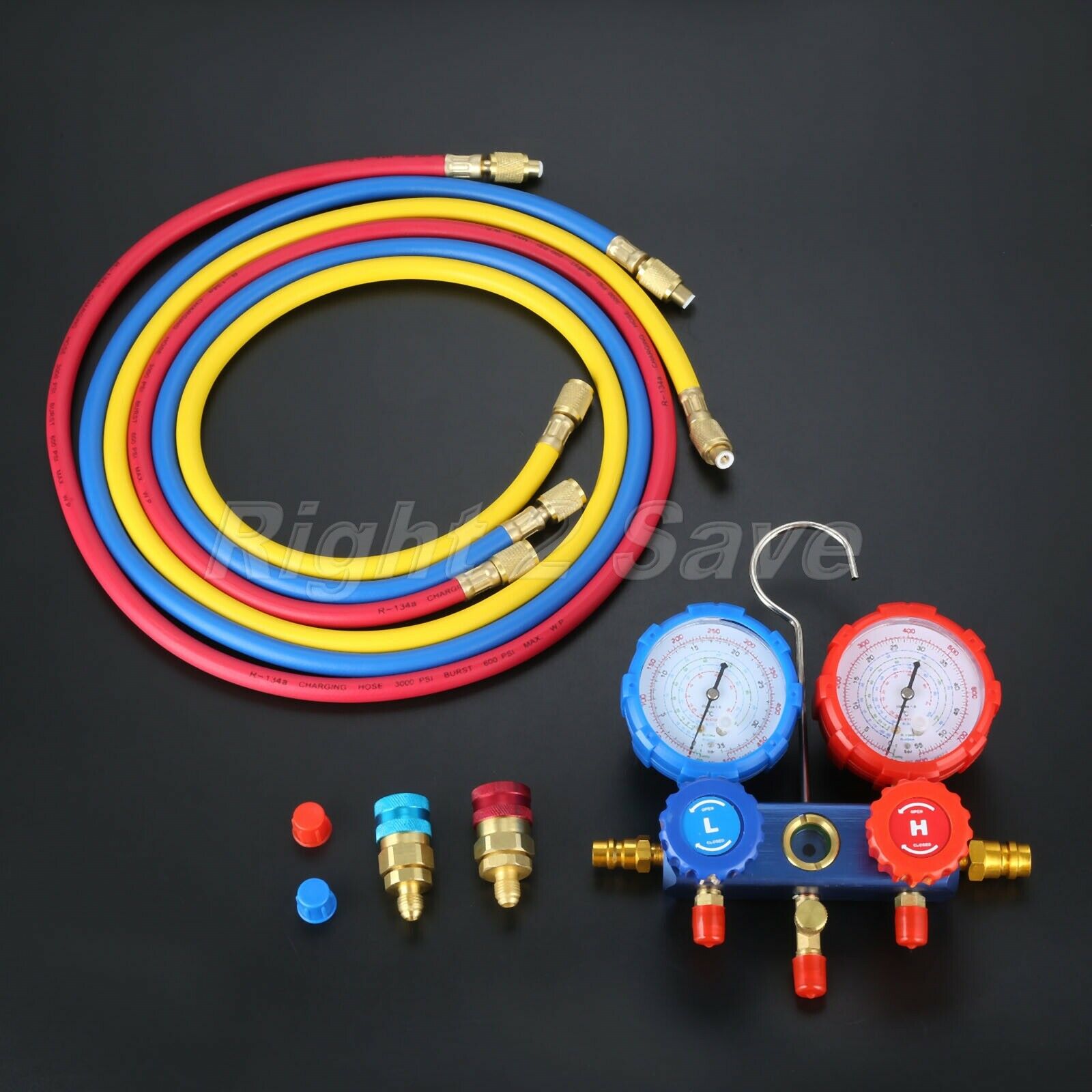 Manifold Gauge Set 36" Hoses HVAC Charge Diagnose Tool for R410a R22 R404a R134a