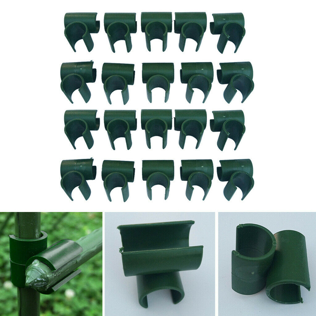 20X PLANT TRELLIS CONNECTOR CLIP ADJUSTABLE PLANT CROSS CONNECTOR STAKE CLIPS UK