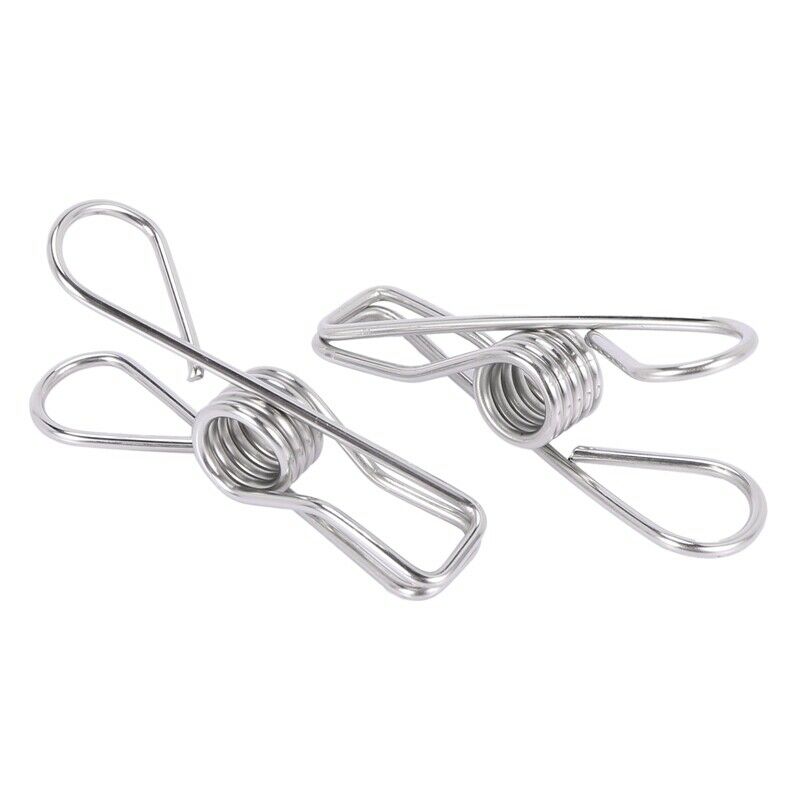 80pcs Stainless Steel Clothes Pins, Utility Clips Hooks Clothesline Clip 2.2inF4